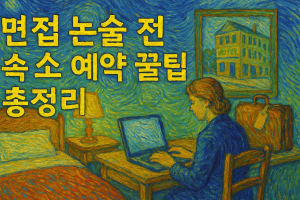 면접 논술 전 숙소 예약